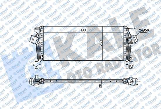 KALE 375685 Turbo Radyatoru Intercooler Opel Astra J 1.6i 09-16-Insignia 1.6i 08>Zafira C 1.6(At)[Brazing] [685x420x30]
